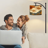 Boho Floral Design Statement Arc Floor Lamp (Made in USA), Home Lighting Statement Lamp