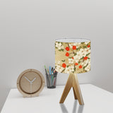 Japanese Floral Tripod Table Lamp, Home Decor Lighting Tripod Base, Desk Lamp, Bedside Table Lamp