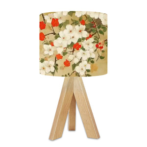 Japanese Floral Tripod Table Lamp, Home Decor Lighting Tripod Base, Desk Lamp, Bedside Table Lamp