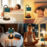 Celestial Blue & Gold Candle Warmer Lamp – Astrology Moon & Stars Design | Adjustable Wax Melt Lamp with Remote