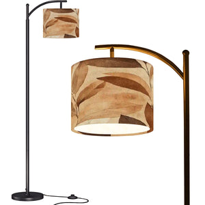 Elegant Botanical Leaf Design Arc Floor Lamp (Made in USA), Standing Lamp, Home Decor Floor Lamp