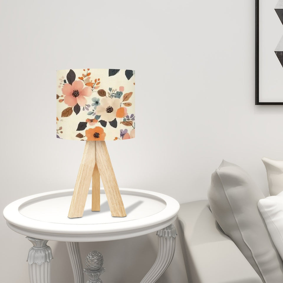 Boho Floral Tripod Table Lamp, Desk Lamp, Living Room Lamp, Bedside Table Lamp, Small Lamp for Home Lighting
