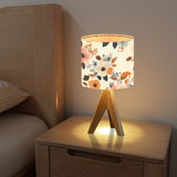 Boho Floral Tripod Table Lamp, Desk Lamp, Living Room Lamp, Bedside Table Lamp, Small Lamp for Home Lighting