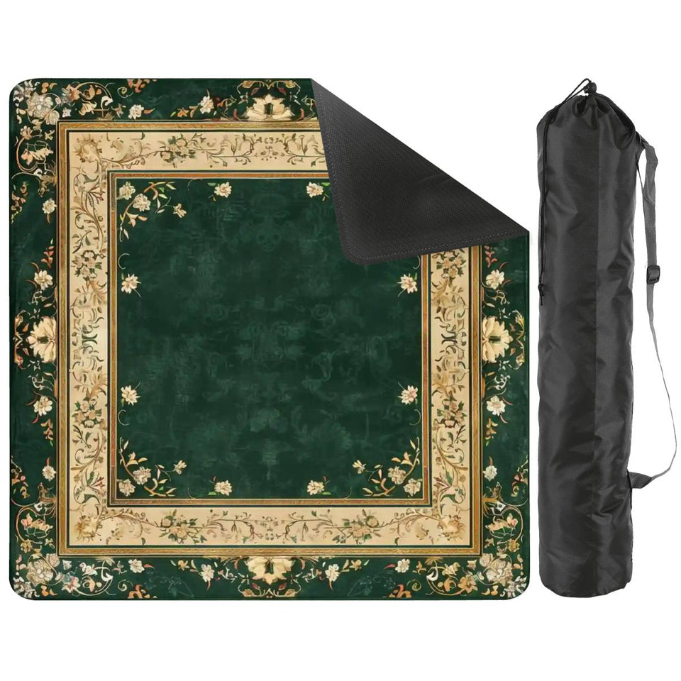 Luxury Floral Mahjong Mat 31.5x31.5 Non-Slip Game Table Mat with Carry Bag | Large Mahjong Playing Mat  (Ship Folded) - AdorableDesignsz 