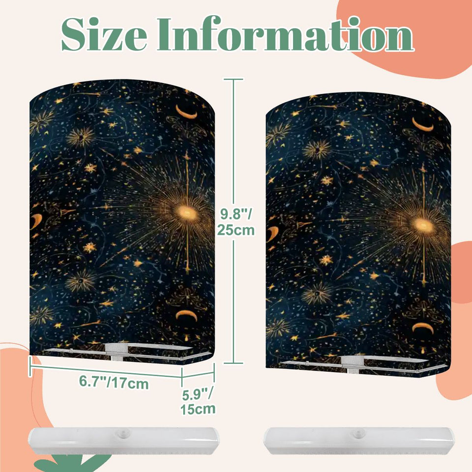 Celestial Stars Wireless Wall Sconces Set of Two, Home Decor Lighting