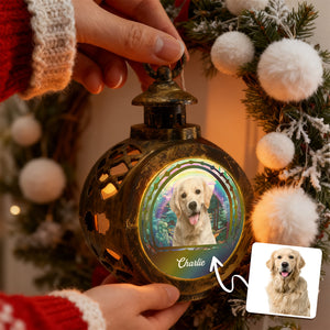 Custom Pet Photo with Optional Background Ornament – Personalized Pet Name Christmas Gift for Pet Lovers