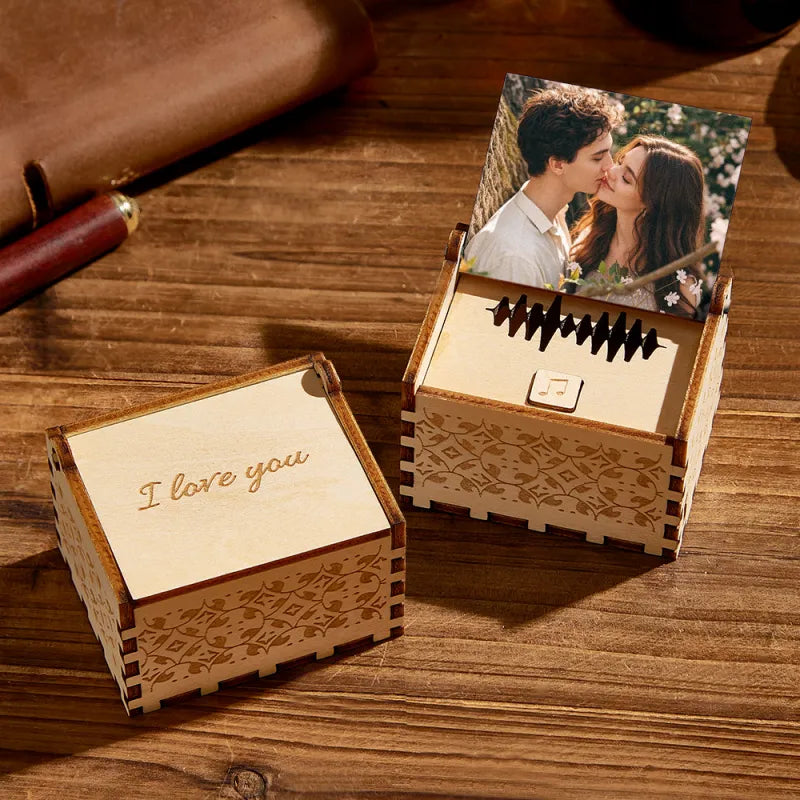 Custom Digital Music Box – Any Song or Voice Recording, Wooden Keepsake