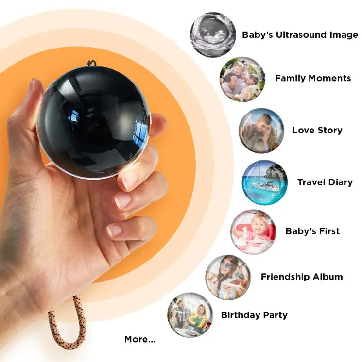 Personalized Video Globe Gift – Playable Glass Sphere with Custom Video, Unique Keepsake for Anniversary, Birthday, or Christmas(Production time: 10-20 days)