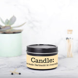 Small Candle Tin 4oz, Party Favor Size Candle, Cute Candle Gift for Bridal Shower,