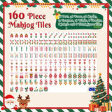 Glam Holiday Christmas Mahjong Tile Set – 160 Piece Acrylic Tiles with Jokers | Box or Bag Set