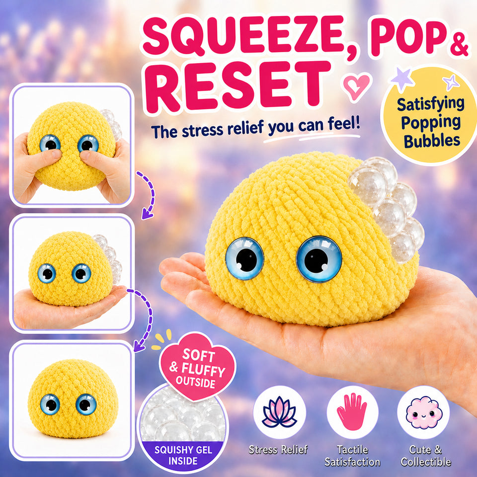 Crochet Bubble Squishy Ball – Soft Handwoven Stress Relief Fidget Toy
