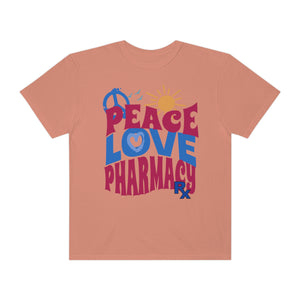 Peace Love Pharmacy short sleeve T-shirt, Pharmacist shirt, pharmacy technician tee, rx department, pharmacy department tshirts
