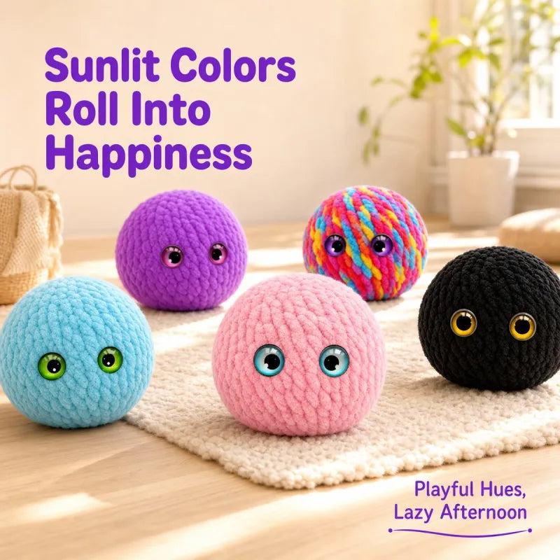Crochet Bubble Squishy Ball – Soft Handwoven Stress Relief Fidget Toy