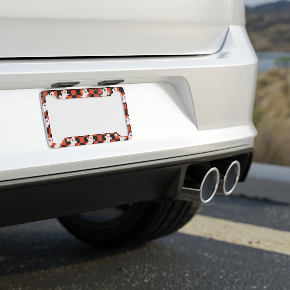 Halloween Ghosts on License Plate Frame, New Car acessory, spooky season car accessory