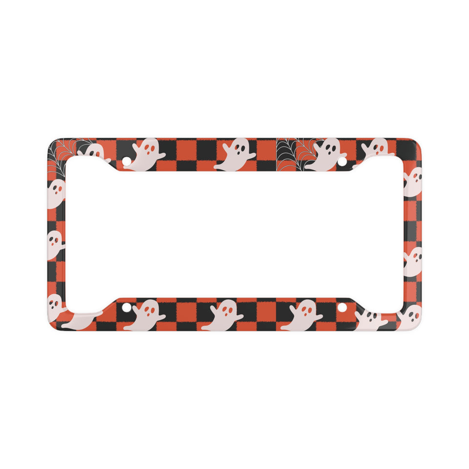 Halloween Ghosts on License Plate Frame, New Car acessory, spooky season car accessory