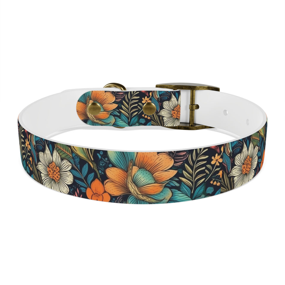 Boho Floral Dog Collar, Gift for Dog Lover, FLoral Dog Collar, FLoral design