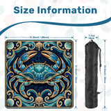 Blue crab coastal mosaic Mahjong mat 31.5 inch with storage bag – view 2