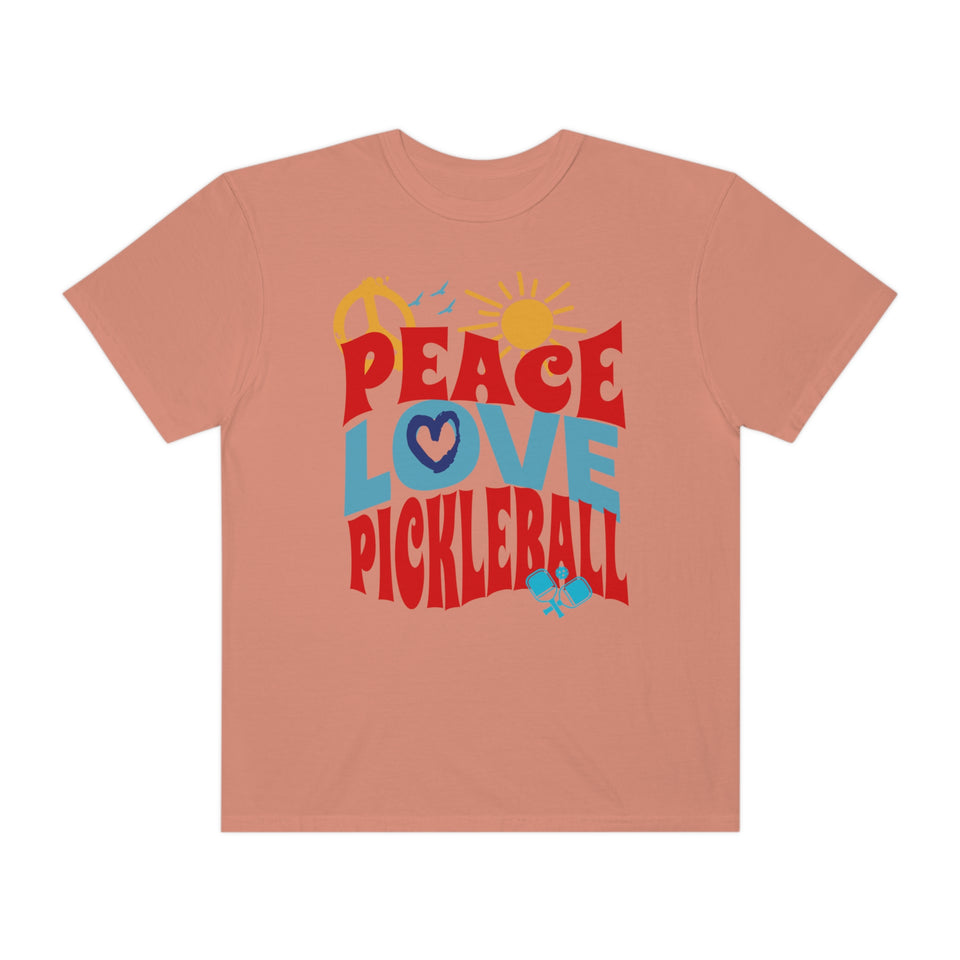 PEACE LOVE PICKLEBALL Short Sleeve T-Shirt, Pickleball Tee, picleball Fan