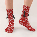 Funny Holiday Snowflake Socks, Magnetic Holding Hands Funny Socks (All-Over Printing), Christmas Gift Idea