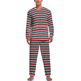 Christmas Striped Men's Pajama Set,  Men's Loungewear Set JJ1201 (All-Over Printing), Red and Green Pajama, Matching Family Pajamas