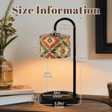 Boho Southwestern Candle Warmer Lamp – Aztec Geometric Linen Shade | Adjustable Wax Melt Lamp with Remote