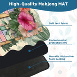 Luxury Scalloped Mahjong Mat 31.5"x31.5" Floral Non-Slip Game Table Mat with Carry Bag | Large Square Mahjong Table Cover & Game Night Decor - AdorableDesignsz 