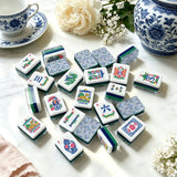 Chinoiserie chic blue and white American Mahjong tile set with jokers – view 3