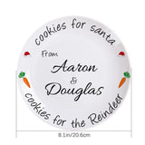 Santa's Cookie Plate, Personalized Party Tableware Custom Name Round Ceramic Dinner Plate Christmas Gifts For Family