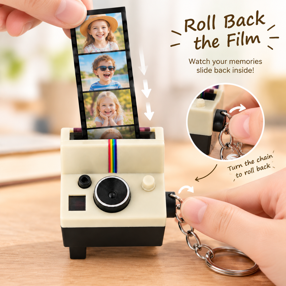 Custom Photo Camera Keychain for Kids – Mini Film Camera with 5–10 Photos
