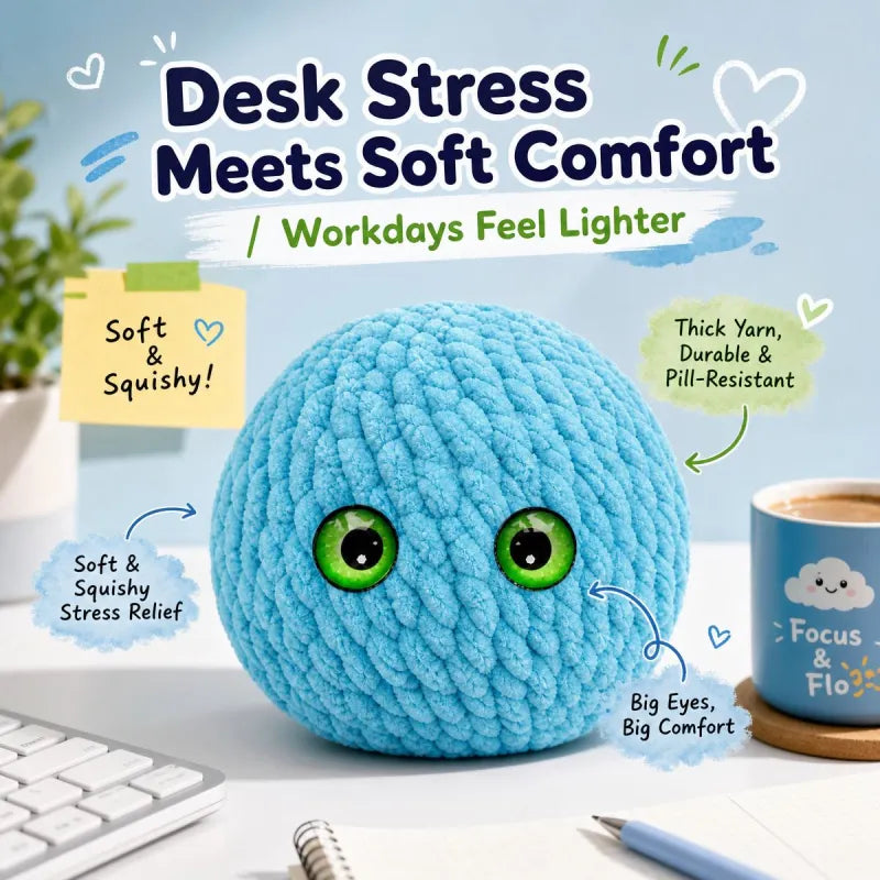 Crochet Bubble Squishy Ball – Soft Handwoven Stress Relief Fidget Toy