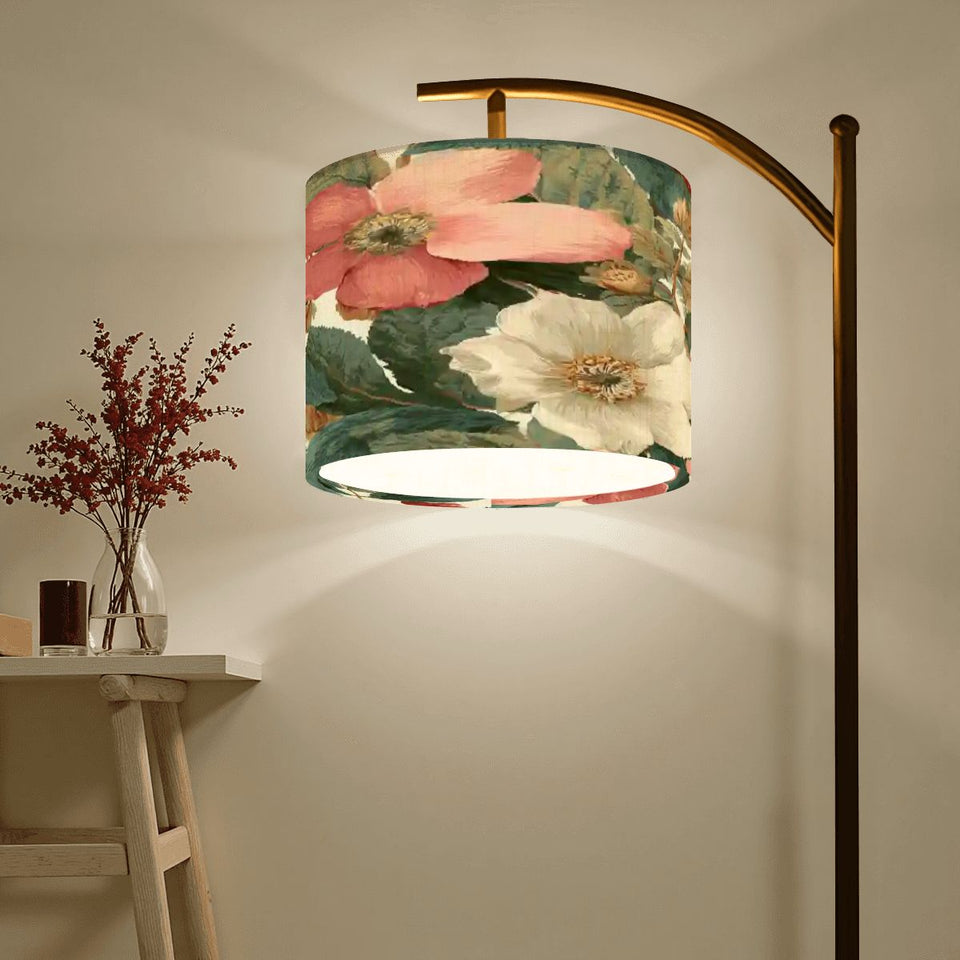 Boho Floral Arc Floor Lamp (Made in USA)