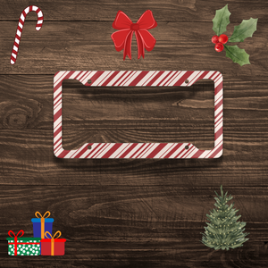 Candycane Stripe, Christmas  License Plate Frame, holiday car accessory, new car gift idea