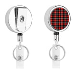 Christmas Plaid Design Badge Reel, Metal Badge Clip, Gift for Pharmacy staff, Physical Therapy staff, Hospital workers