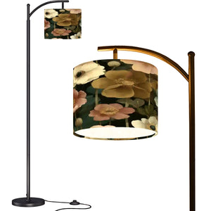 Boho Vintage Floral Arc Floor Lamp (Made in USA)