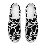 Cow Print Pattern, Black and White Printed Slip-on Canvas Shoes, Perfect Gift for Cow lover, Comfortable Slip on Shoe GIft