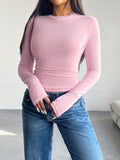 Devine Drawstring Round Neck Long Sleeve T-Shirt