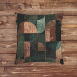 Modern & Style-Focused Geometric Earth Tone Woven Pillow, Abstract Block Cushion, Mid Century Modern Decor, Boho Living Room Accent, 17x18