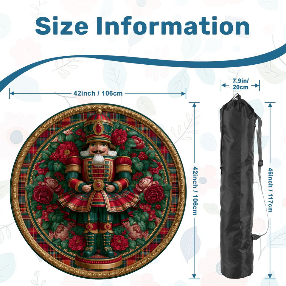 Nutcracker 42 inch Round Mahjong Mat, Christmas Mahjong Mat,Large Holiday table mat - AdorableDesignsz 