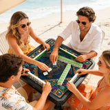 Mosaic Sea Turtle Mini Mahjong Mat 20.9" x 20.9" | Coastal Boho Game Table Pad | Ships Rolled | 2mm or 3mm | AdorableDesignsz - AdorableDesignsz 