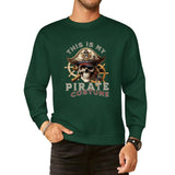 This is my Pirate Costume, Cotton Men's Sweatshirt (Front Printing), Long Sleeve Lazy Halloween Costume