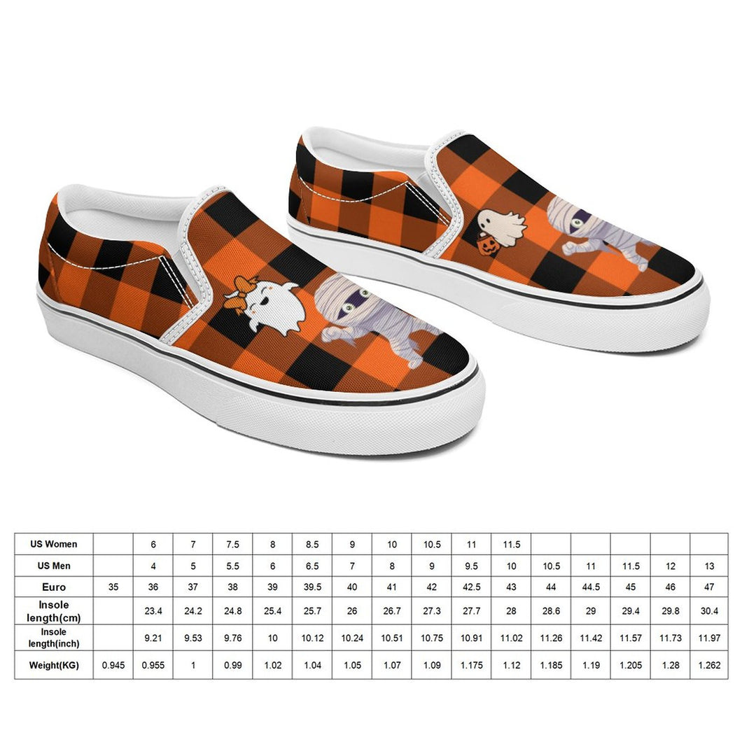 Halloween Printed Slip-on Canvas Shoes  for Teenagers and Adults