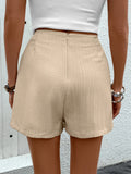 Pocketed High Waist Shorts with Zip