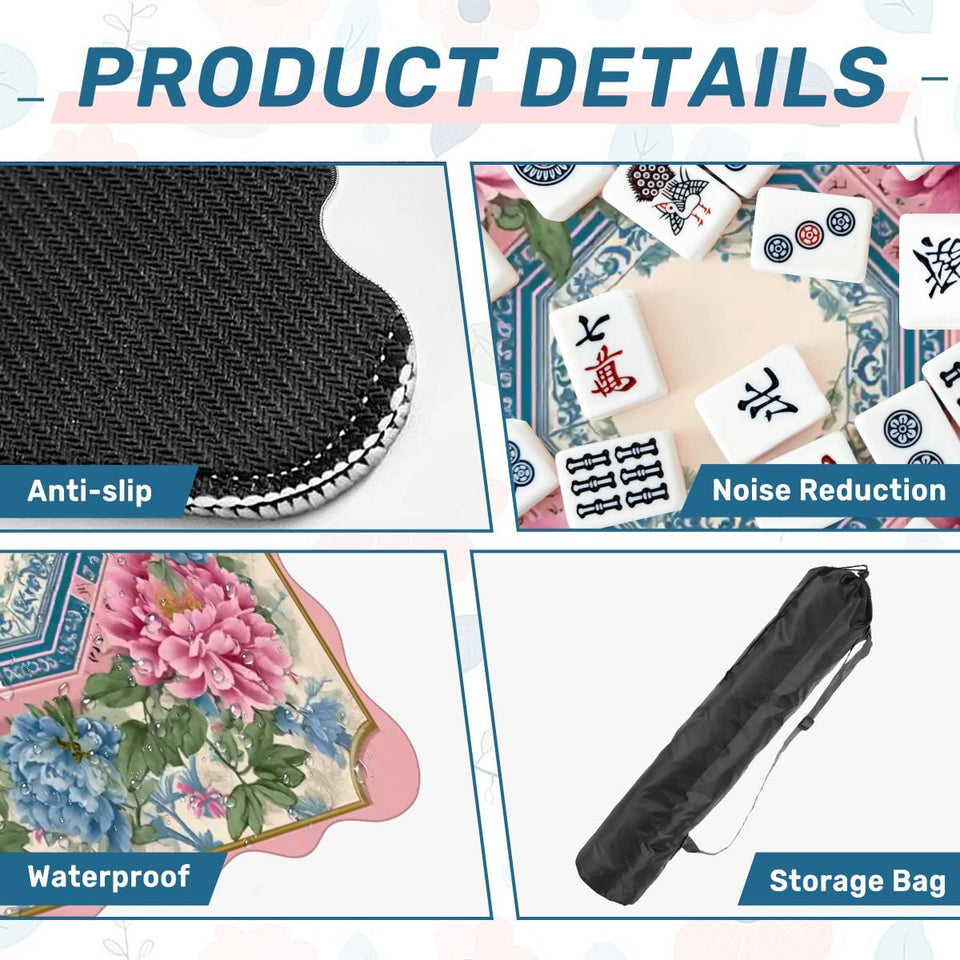 Scalloped Mahjong Mat 31.5"x31.5" (Ship Rolled up) - AdorableDesignsz 