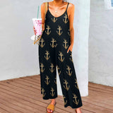 Anchor Pattern Suspender Jumpsuit LTY007 (All-Over Printing)