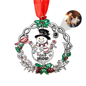 Personalized Photo Snowman Projection Ornament – 2025 Christmas Tree Hanging Decoration