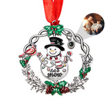 Personalized Photo Snowman Projection Ornament – 2025 Christmas Tree Hanging Decoration