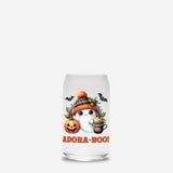 Halloween Ghost Theme Tumbler, Adora-Boo Glass Cup, Sipper Glass,Glass Can 16oz