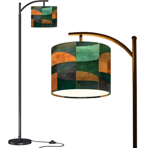 Mid Century Modern Geometric Design Arc Floor Lamp (Made in USA)