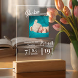 Custom Baby Birth Info Night Light – Personalized Photo Acrylic Lamp Newborn Keepsake Gift & Home Decor