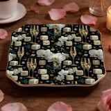 Scalloped Ceramic Mahjong Dice Tray | Coastal Boho Game Night Accessory | Mahjong Gift | AdorableDesignsz - AdorableDesignsz 